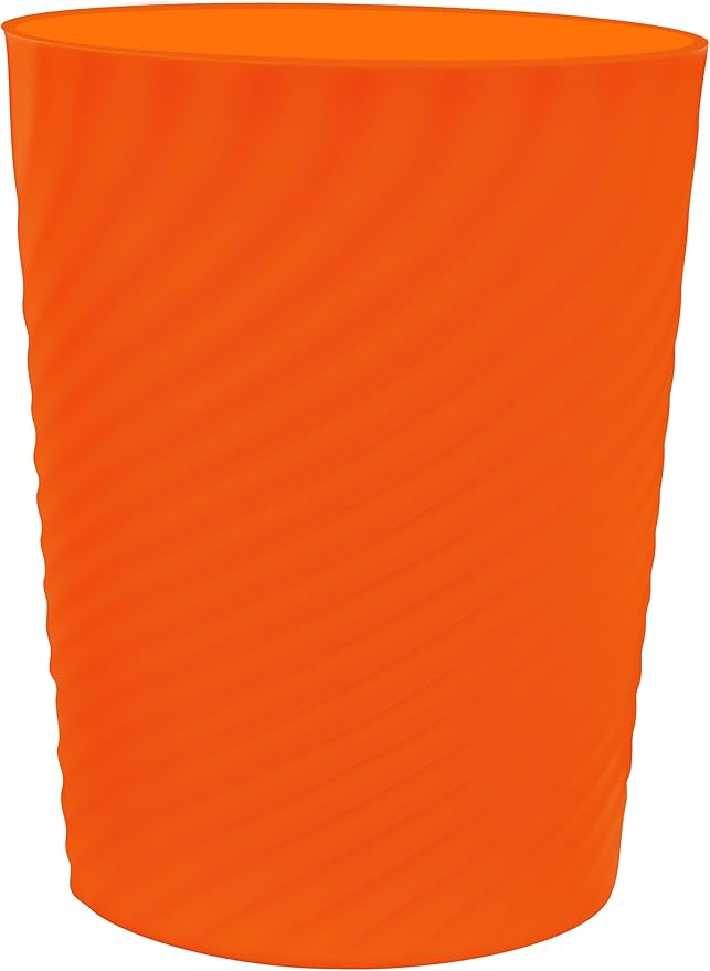 DAJITRE 1.8 Gallon Small Trash Can Wastebasket Recycling Bin Slim Profile for Compact Spaces Bathroom, Office, Bedroom, Kitchen (1.8 Gallon, Orange)