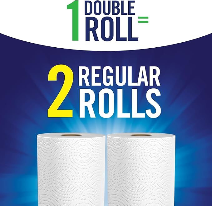Sparkle Tear-A-Square Paper Towels, 6 Double Rolls : 12 Regular Rolls (3 Packs of 2)