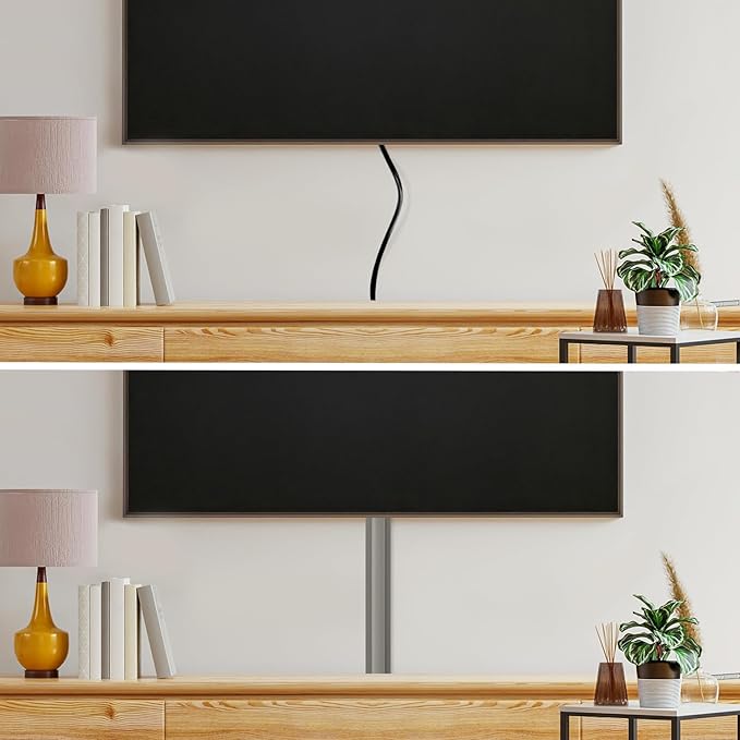 Rubber Bond TV Cord Hider Cable Protector - Strong Self Adhesive Wall Cord Cover Cable Hider - Low Profile Cable Management Wall Cord Concealer Cable Raceway