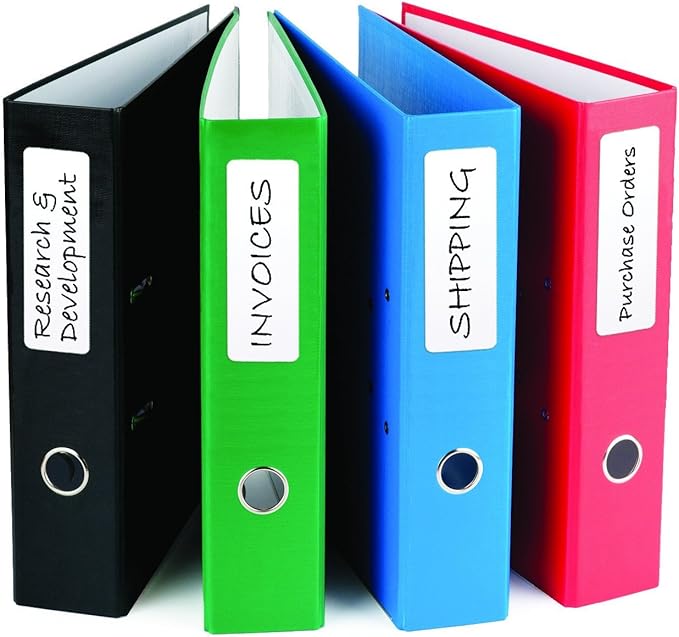 Jokari Erasable Reusable Office and School Binder Labels, 3.4 x 1 Inch. Kit Includes 20 Pack of Stickers with Fine-Tipped Permanent Marker and Eraser