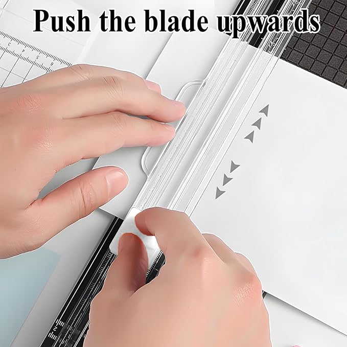 Paper Cutter Slider Guillotine,A5 Paper Slicer Trimmer with 3 Security Blader for Scrapbooking Craft, Photo, Coupon, Label, Cardstock (Black)