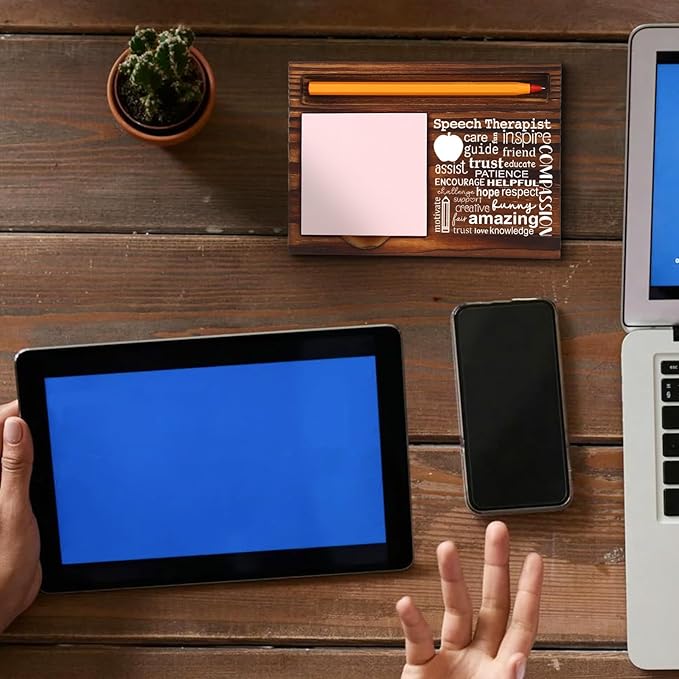 Thank You Gifts for Speech Therapist, Speech Therapy Gifts for Therapist Appreciation Gift, Graduation Christmas Birthday Gifts for Speech Therapy,Retro Self-Stick Note Pad Holders XB479