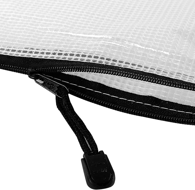 A3 Mesh Zipper Pouches, 17 x 12.5 Inch, 30 Pack, Plastic Documents File Zipper Bags for Office, Home Storage