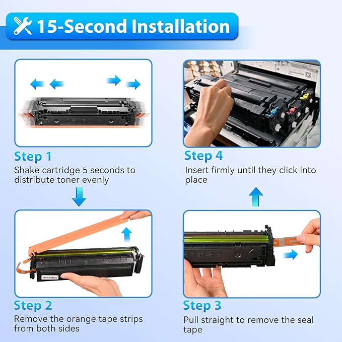 ZIPRINT Compatible Replacement for HP 202X 202A CF500X CF500A Toner Cartridge Compatible for HP Color Laserjet Pro MFP M281fdw M254dw M281cdw M281fdn M254dn M254nw M281 M254 Printer (B/C/Y/M,4-Pack)