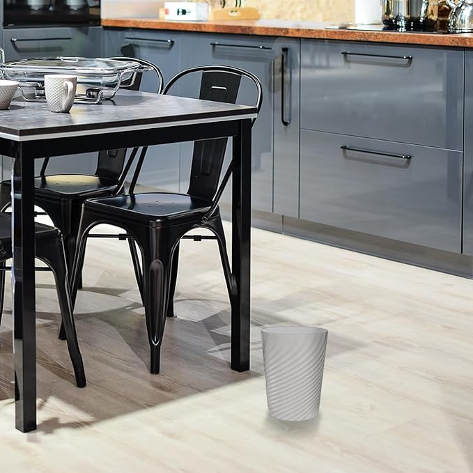 DAJITRE 1.8 Gallon Small Trash Can Wastebasket Recycling Bin Slim Profile for Compact Spaces Bathroom, Office, Bedroom, Kitchen (1.8 Gallon-2pack, Grey) ()