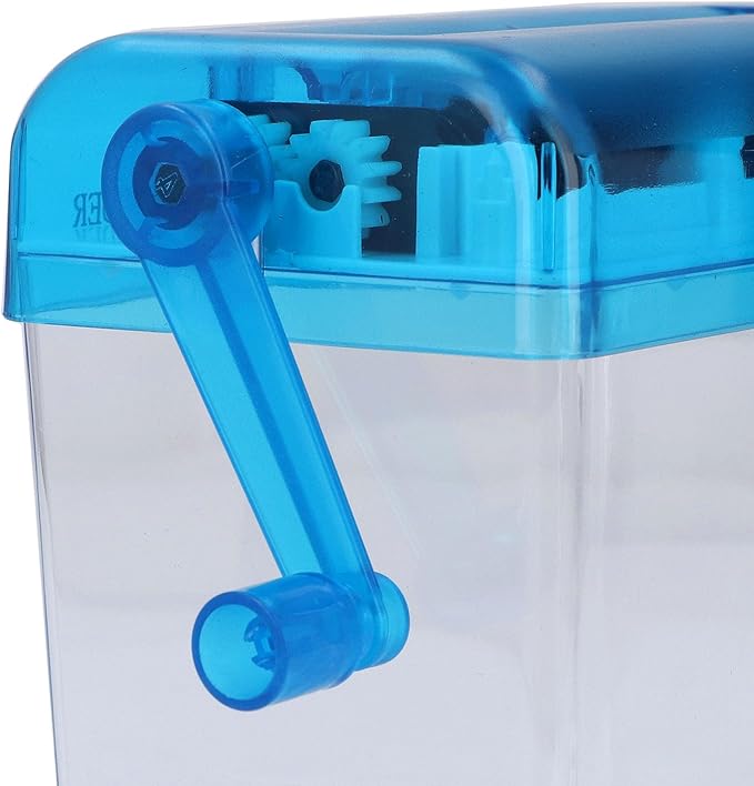 Manual Shredder Strip Cut Shredding Machine Desktop A6 Paper Cutting Tool for Office School Home Use Blue