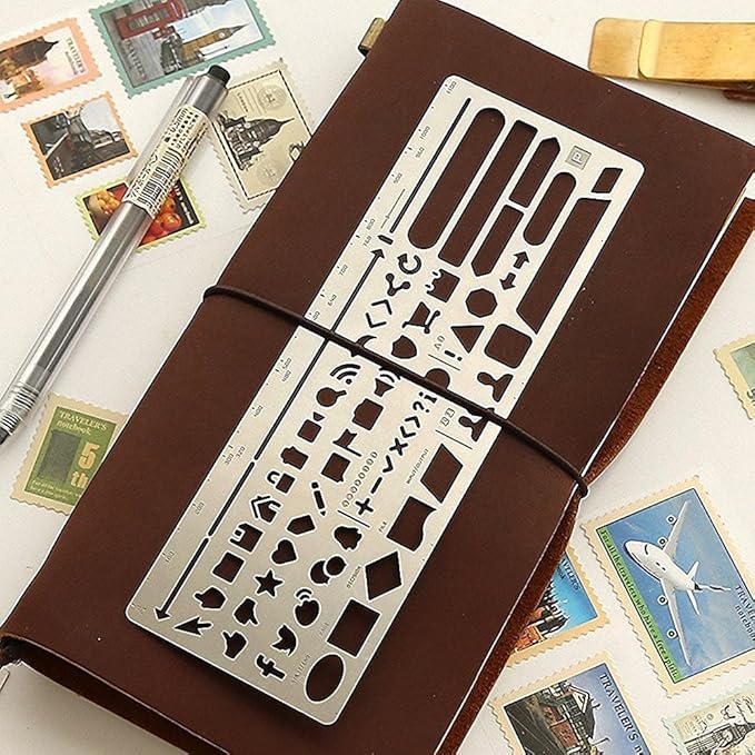 1PC New Stainless Steel Stencil Hollow Ruler Web Interface UI Design Paper Prototype Accessory Stationery Bookmark Creative Gift by Fascola