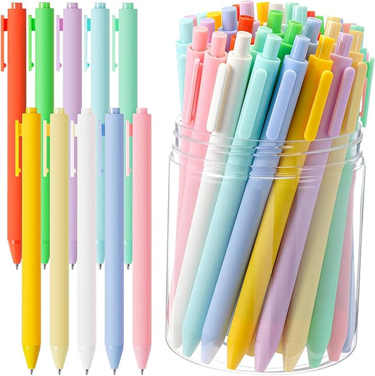 Crtiin Gel Ink Pens Bulk, Black Ink 0.5mm Fine Point Retractable Pen Smooth Writing Office School Supplies for Teacher Server Operation Christmas Charity Donation Thanksgiving