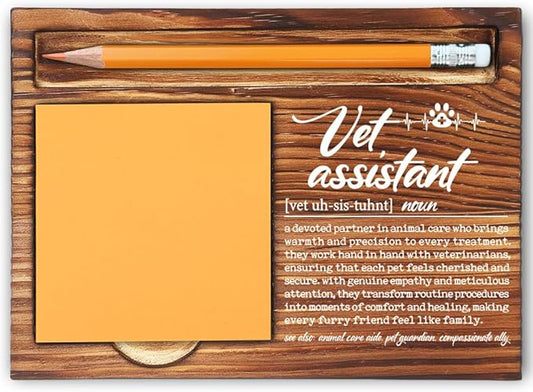 Vet Assistant Gifts for Women Men, Veterinary Assistant Thank You Gifts, Animal Clinic Appreciation Gift, Pet Care Staff Birthday Going Away Retirement Gifts Self-Stick Note Pad Holders-LBB77