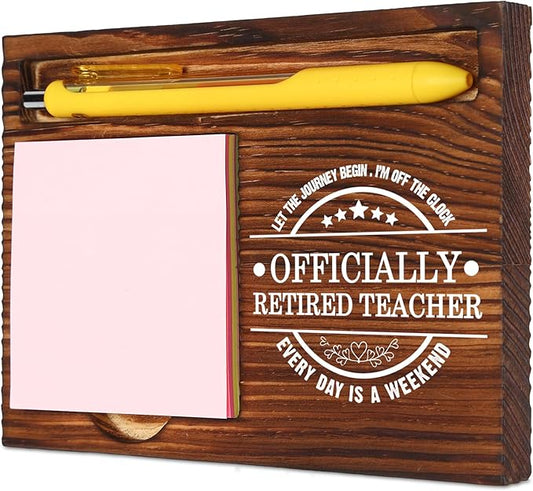 Vivopisew Appreciation Gifts for Officially Retired Teacher, Thank You Gifts for Retired Educators, Teachers day Gifts, Teacher Retirement Week Congratulations, Desk Retro Note Pad Holder VN420