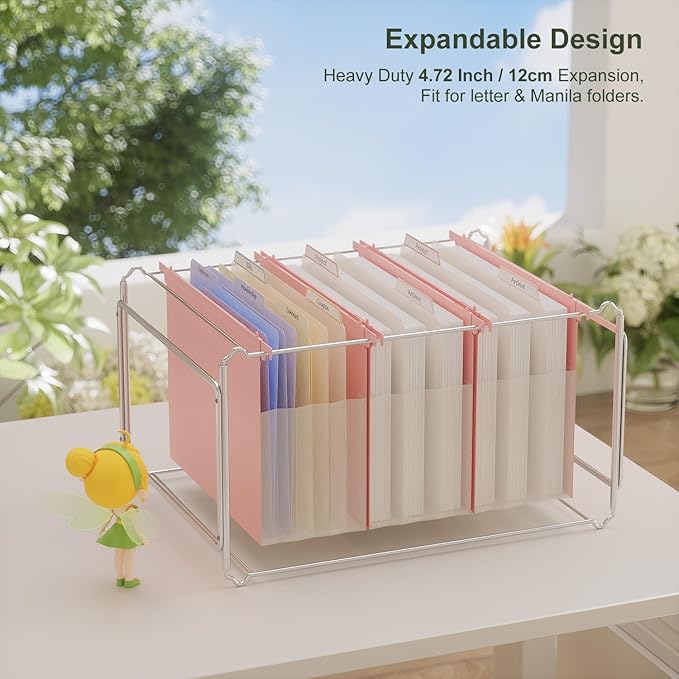 Extra Capacity Hanging File Folders, 4.72" Reinforced Wheat Straw Expanding Hanging Folder Letter Size, Large Capacity for Filing Cabinet,-Strawberry Pink-3 Packs