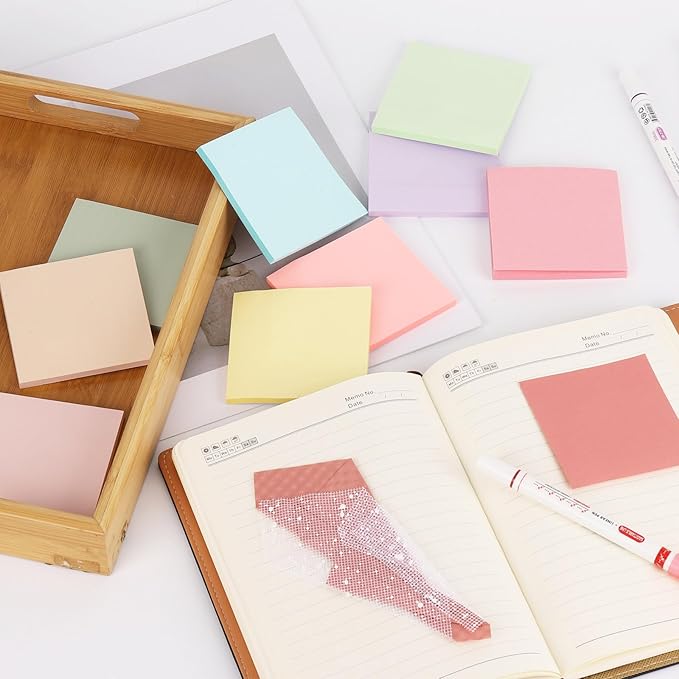 (24 Pack) Sticky Notes 3x3 inch, Self-Stick Pads Bright Colors Sticky Note for Home, Office, Notebook,50Sheets/Pad Total 1200 Sheets