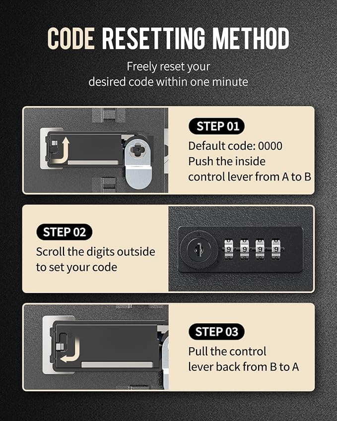Uniclife 60 Position Key Cabinet Steel Security Storage Box with Combination & Key Lock, Resettable, Digital, Adjustable Racks, Colorful Labels & Hooks
