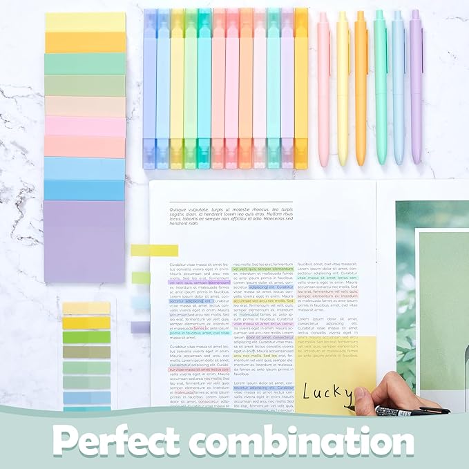 Jutom 38 Pcs Bible Journaling Study Kit for Women, Book Annotation Supplies with Highlighters Pens, Tabs, Sticky Notes, Markers for Christian Office Bible Study Supplies(Bright Color,Square)