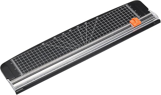PATIKIL Paper Cutter A3 Stack Portable Paper Trimmer, 18" Length, 10-Sheet Capacity, Transparent Guide Ruler, Photo Vinyl Paper Cardstock Slicer Cutter for Office, Home
