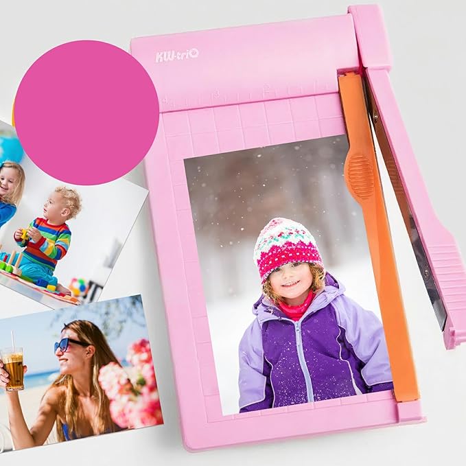 Paper Cutter, Small Paper Trimmer with Safety Guard, Portable Paper Cutter Slider, 5-Sheet Capacity, Guillotine Paper Cutter for Cardstock, Photos, Office, Scrapbooking, School, Studio, Craft