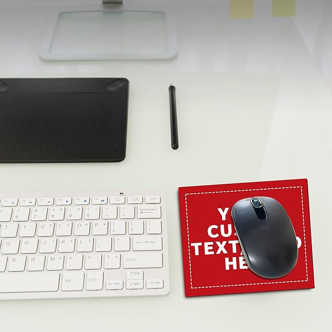 Custom Rectangle Mousepads Set of 100, Personalized Bulk Pack - Great Gift for Employees, Clients, and for Tradeshows - Red
