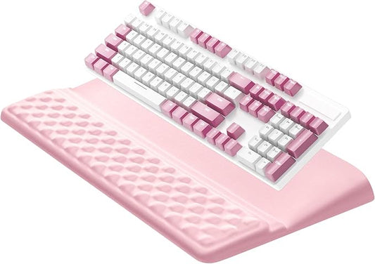 Ospelelf Keyboard Wrist Rest Pad, Comfy Ergonomic Keyboard Stand Riser Holder, Computer Wrist Support Cushion forTyping, Light Pink