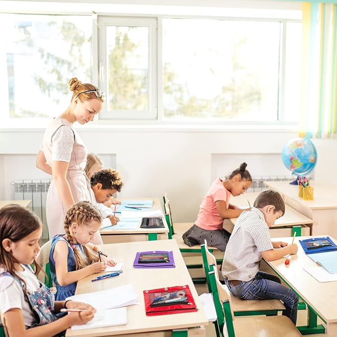 IKAYAS 12 Pack Pencil Pouch for 3 Ring Binder bulk Binder Pencil Pouch with Zipper, Pencil Pouches Pencil Bags for Classroom bulk Pencil Box Pencil Case for Storing School Students Teacher Supplies