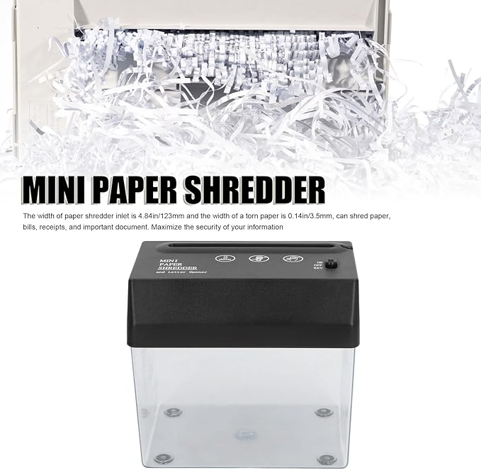 Mini Hand Shredder Portable Paper Shredder with High Security 12 Sheet Micro Cut Entry for Office School Home Use Shred Bills Receipts