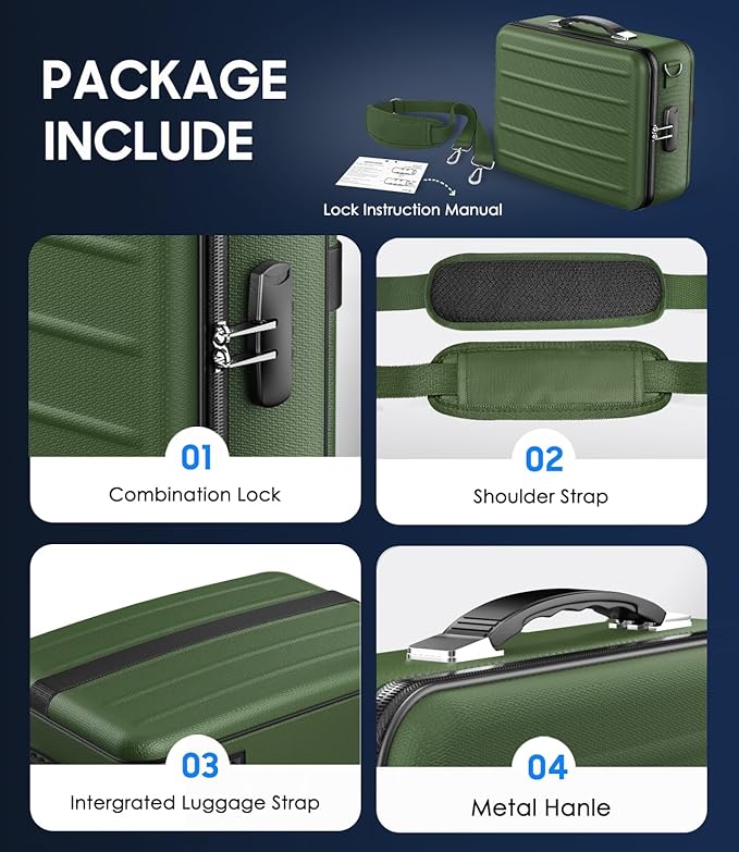 Fireproof Document Box with Lock, Hard-Shell Fireproof Safe for Home Documents, Portable Travel Fire Proof File Box for Passport Laptop Certificates, Alpine Green