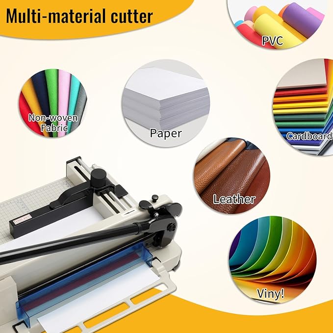 Guillotine Paper Cutter Heavy Duty 400 Sheet Capacity，Paper Cutter 12 Inch for A4 Paper with HSS Blade,Industrial Commercial Trimmer for Office,School,Print Shop,Safety Lock & Clear Grids