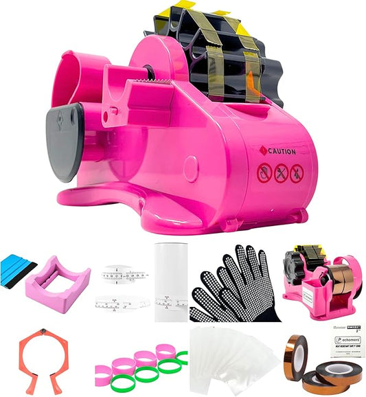 echomerx Sublimation Tape Dispenser Bundle Tumbler Edition - Semi-Auto Tape Dispenser, Heat Resistant Gloves, Heat Tapes & More - Ultimate Starter Kit for Tumbler Sublimation
