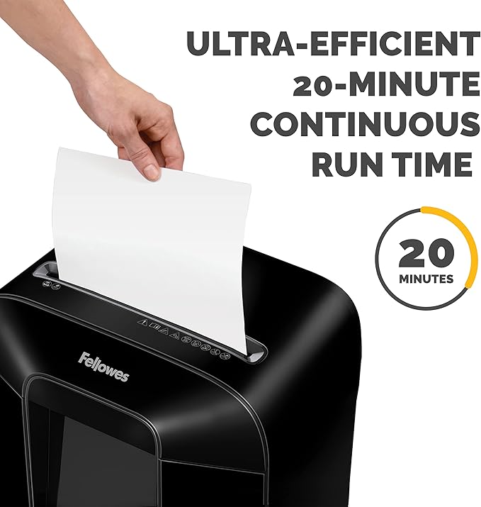 Fellowes LX85 12-Sheet, P4 Cross-Cut Home Office Paper Shredder with SafeSense