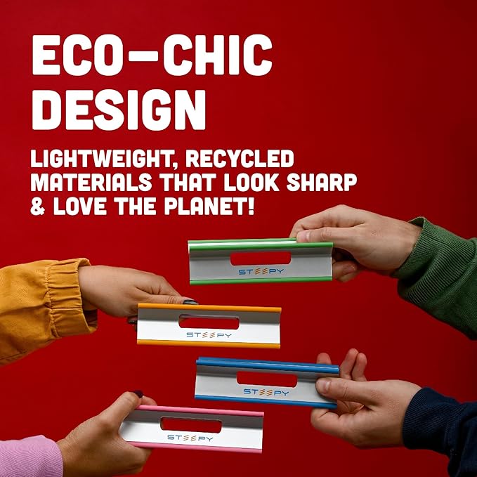 Steepy (2 Pack) - Portable Electronic Device Stand - Lightweight Laptop Stand for Laptops, Smartphones, Tablets, Projectors - Recycled Plastic - Posture Perfection - Cooling Ventilation - Blue Ocean