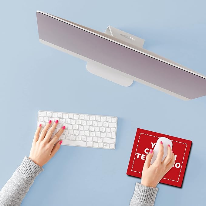 Custom Rectangle Mousepads Set of 100, Personalized Bulk Pack - Great Gift for Employees, Clients, and for Tradeshows - Red