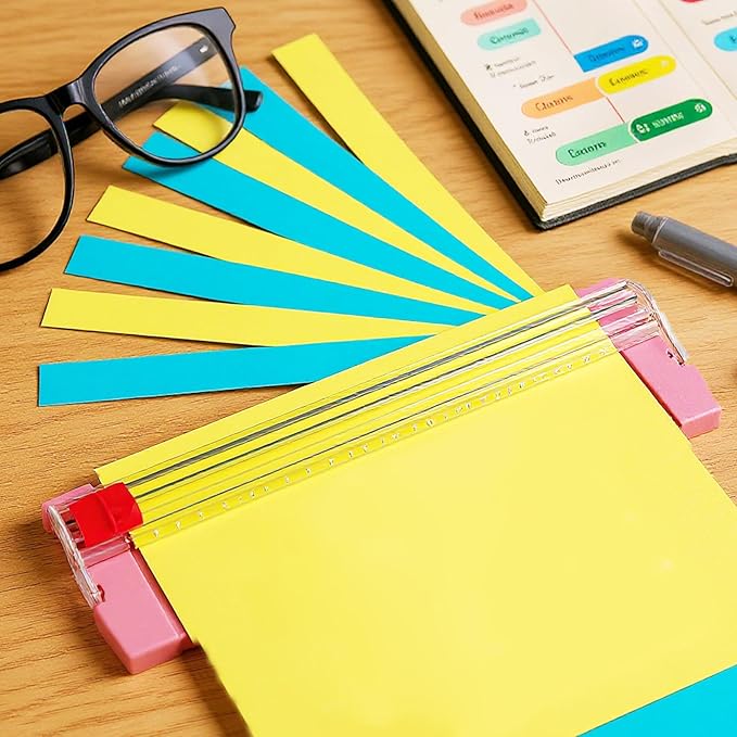 Mini Paper Cutter, Straight Small Paper Trimmer with Side Ruler for Scrapbooking Craft, Paper, Coupon, Label, Cardstock