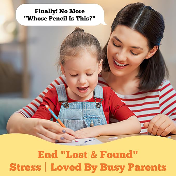 Personalized Name Labels for Kids - Custom Waterproof Stickers for School, Pencils, Baby Bottles & Daycare - Mom-Approved & Made in USA, BPA-Free, Easy-Peel Stick On Labels (Multicolor, 120 Stickers)