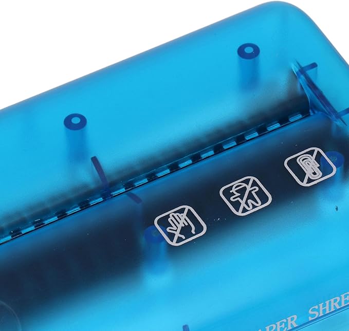Manual Shredder Strip Cut Shredding Machine Desktop A6 Paper Cutting Tool for Office School Home Use Blue