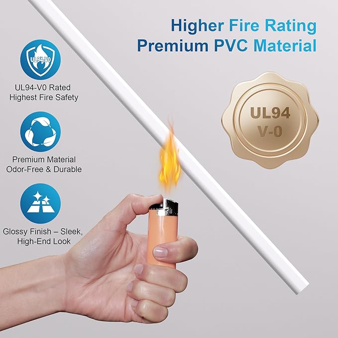 ZhiYo 204in Cord Covers for Wires on Wall, One Small Cord Hider Wall, Self-Adhesive TV Cable Hider, Paintable Wire Covers for Cords, White Cable Management Raceway Kit, 12x L17in W0.5in H0.3in