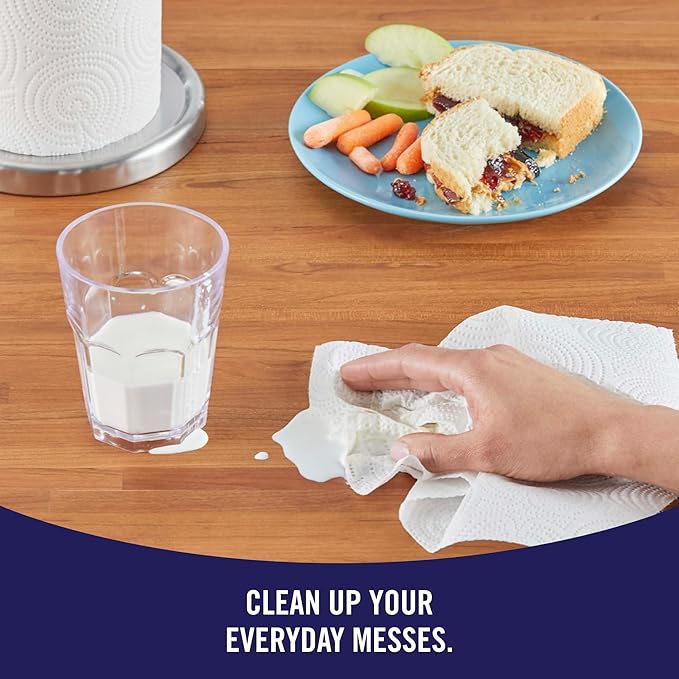 Sparkle Tear-A-Square Paper Towels, 2 Double Rolls = 4 Regular Rolls, Back-to-School Essentials, Customizable Sheets for Lunchboxes, Art Projects, Classrooms, and Home (Pack of 2)