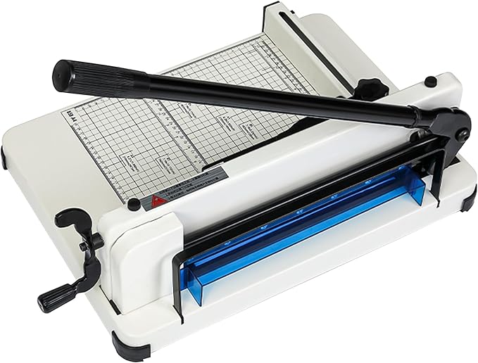 Easy to Use 12'' Metal Guillotine ，Heavy Duty Paper Cutter with Safety Blade Lock，Paper Slicer with Metal Base,Stack Paper Trimmer,Can Cut 400 Pieces of Paper，Perfect for Office，School