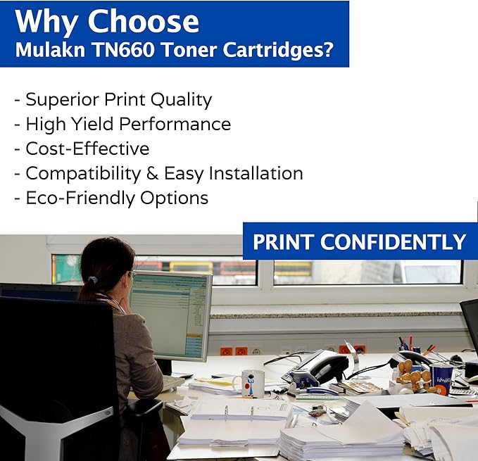 TN660 Toner Cartridge for Brother TN660 TN-660 TN 660 TN630 Compatible with HL-L2300D HL-L2380DW HL-L2320D DCP-L2540DW MFC-L2700DW MFC-L2685DW Printer - 2PK High Yield