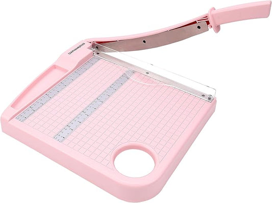 Paper Cutter,Paper Trimmer12" Cutting Length Heavy Duty Guillotine Paper Slicer with Safety Guard and Blade Lock,12 Sheets Capacity,Ideal for Offices,Homes,Printing Shops,Photo Studios (13079PINK)
