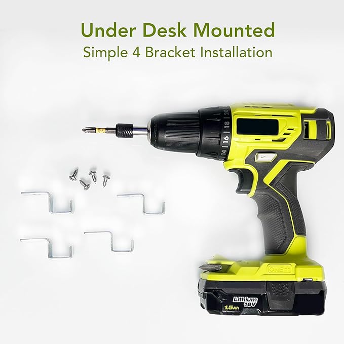 PERFECT POSTURE Mesh Cable Organizer – Under Desk Cable Management with Adjustable Straps, Flexible Mesh, Easy-Access Design, & Standing Desk Compatible – 37.4” (Gray)