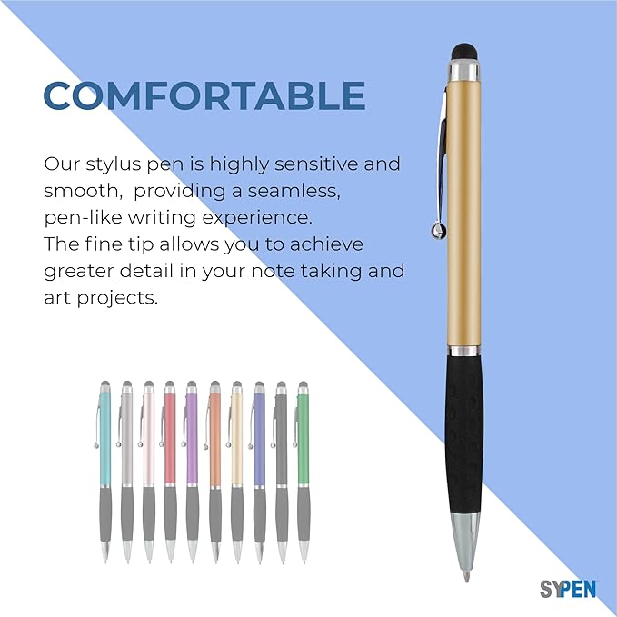 SyPen Personalized Pens With your Custom Logo or Text-300 Pack Bulk-for Businesses, Parties, and Events, 2 in 1 Ballpoint Pen & Stylus Compatible with Touchscreen Devices, Grey Barrel, Black Ink