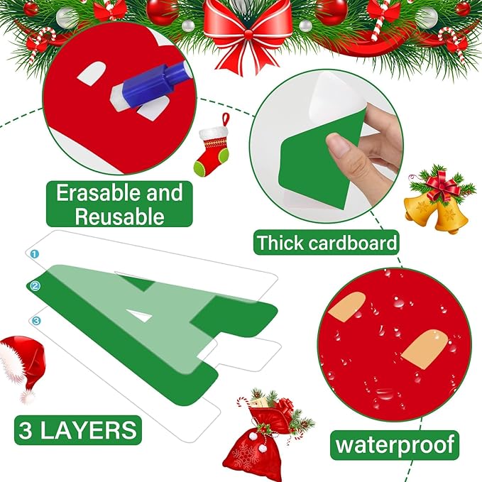 Qyeahkj 150 PCS Large 6" Font Christmas Bulletin Board Letters for Classroom, Red and Green Letters Bulletin Board Christmas Decorations for Xmas Home School Classroom Alphabet Poster Wall Decor