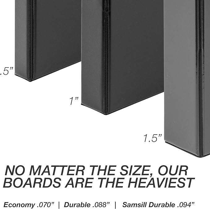 Samsill Durable 1 Inch Binder, Made in The USA, Round Ring Customizable Clear View Binder, Black, 24 Pack (S88430)