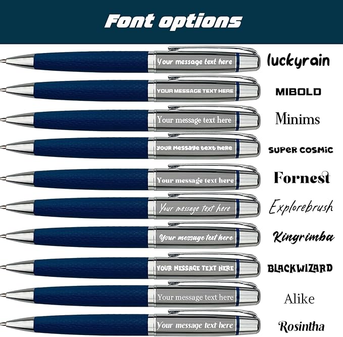 Yastar Customised Pens with a Wallet - Souvenir Gift Set with Gift box 2 extra Black Refills Engrave any Message on the Pen Gift for Christmas Father's day Graduation Wedding Gifts