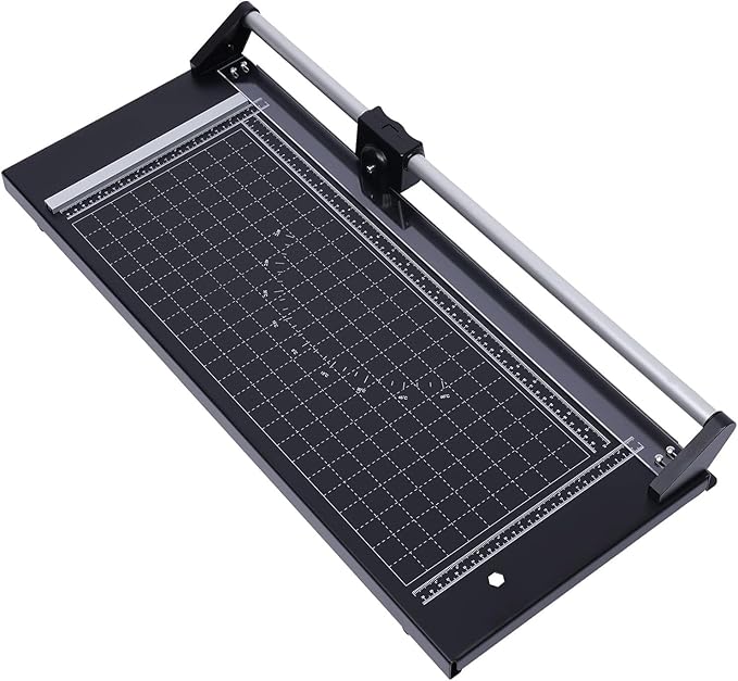 24 Inch Rolling Cutter Precision Rotary Paper Trimmer,Manual Heavy Duty Professional Rolling Trimmer for Photo Paper,Film,Art Paper Jam,Office Paper, Thin Plastic Soft Board,PVC,Cutting Table