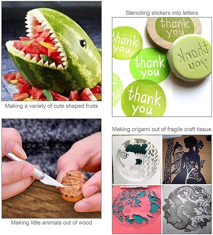 DIYSELF 23 Pack Exacto Knife Craft Knife Precision Carving Hobby Knife Kit, 20 Spare Art Knife Blades for Art, Scrapbooking, Stencil