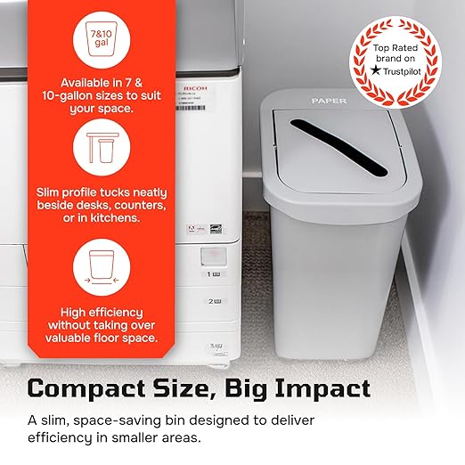 City Box 10 Gallon Double Bin Trash Can Recycle Bin with Lid for Residential, Business, and Commercial Recycling - NYC Compliant (Cans Waste, 10 Gallon)