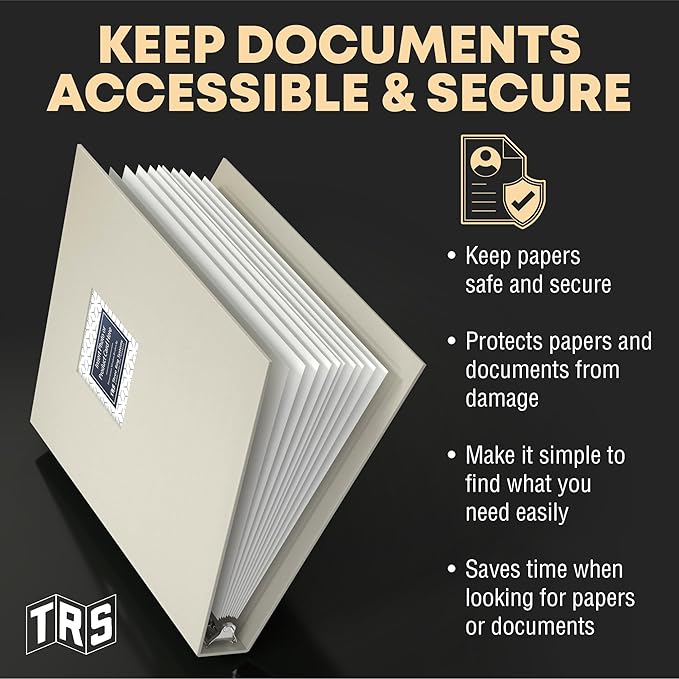 Customizable 1-Inch 3-Ring Binder with Linen Cover & Insertable Window – Ideal for Photos, Portfolios, Recipes, and Presentations – Durable, Eco-Friendly – Made in The USA (Canvas Linen)