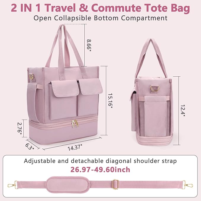 Skycase Work Tote Bag for Women - Laptop Tote Handbag - Lunch Bag with Cooler - Shoulder Weekender Bag for Travel, School