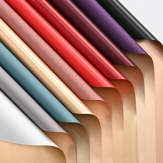 Exquisite flower gift wrapping paper - 10 sheets folded flat, with 13 color options, suitable for parties and socializing - 22 inches x21 inches each (Light grey with gold)