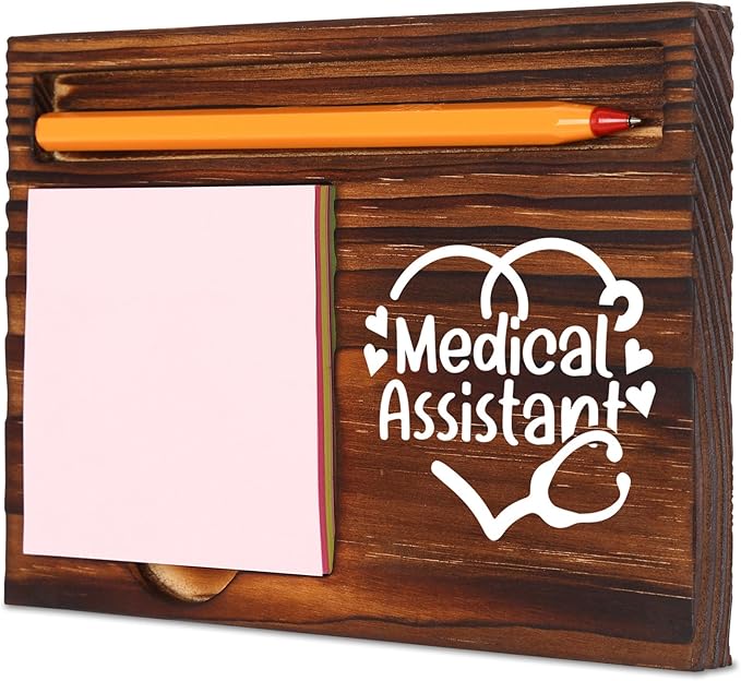 Thank You Medical Assistant Gift, Medical Assistant Heart Design, Inspirational Office Decor for Healthcare Workers, Birthday New Job, Retirement Appreciation, Self-Stick Note Pad Holder XBT18